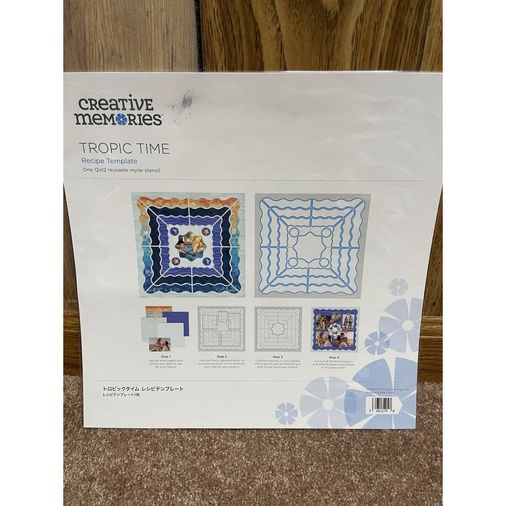 Creative Memories TROPIC Time Recipe Template 12x12 New Stencil 2023 Reusable